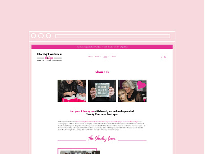 Cheeky Coutures Boutique // Shopify Website Design + Brand Tweak brand identity branding design ecommerce logo design shopify shopify design store front webdesign website design