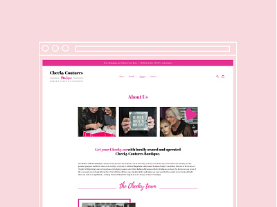 Cheeky Coutures Boutique // Shopify Website Design + Brand Tweak