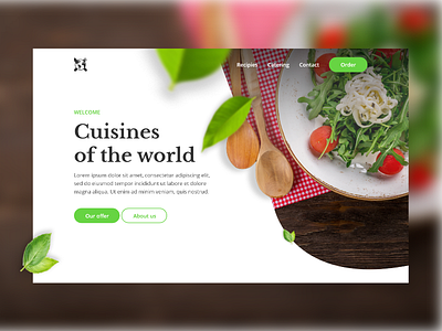 Cuisines of the world basil catering cusines design food hero hero banner recipies table ui ux web webbanner webdesign world
