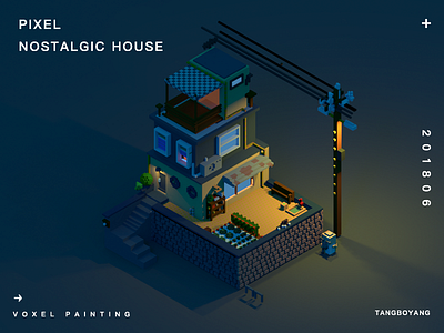 Voxel painting- a nostalgic house