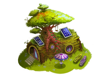 eco house building game house tree