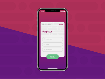 Register design form register signup ui