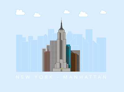 New York City skyline illustration art blue design grey illustration new york nyc skyline skyscrapers visual design