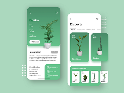 Plant Shop app design green nature plants shop ui ui design ux webshop