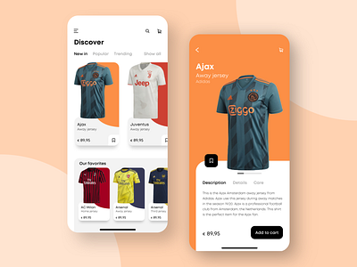 Football Jersey Shop - app by Denny D on Dribbble