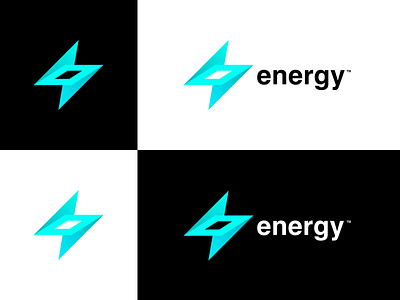 Energy logo ⚡ black company branding company logo design dynamic energy energy logo icon icons lightning bolt logo logo design logos turquoise vector vibrant white
