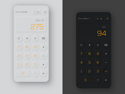 Calculator Neumorphism app calculate calculator calculator app calculator ui dark mode mobile app neumorphic design neumorphism ui ux