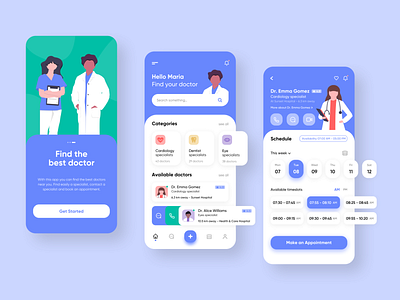 Doctor medical mobile app app appointment appointment booking blue doctor doctor app doctor appointment green health health app healthcare hospital illustration medical medical app medical care patient ui user interface design ux
