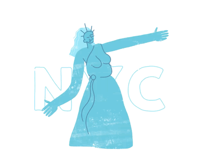 NYC BEBE animation dancing digital digital illustration frame by frame animation illustration lady liberty nyc