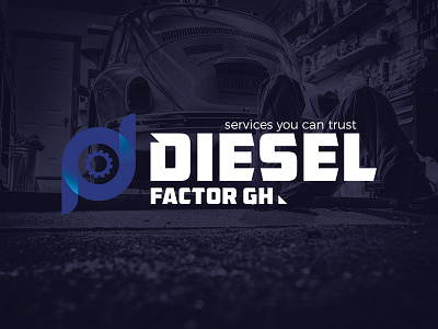 Diesel factor logo automotive logo dark diesel logo logo inspiration simple logo white