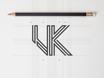 Vk Sketch logo white_bg art black character linelogo logo minimal modern pencil sketch sketch typelogo vk