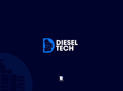 Diesel Tech Logo blue brand identity branding design diesel illustration injector logo logos logotype machine mechanic minimal new pump rerd rerdsystems simple simple logo tech