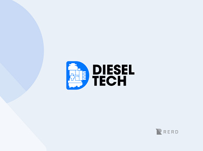 Diesel Tech logo on white brand identity branding design diesel digital illustration logo logo design logotype machine mechanic minimal pump simple simple logo
