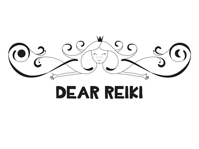 Dear Reiki design girl illustration logo reiki vector