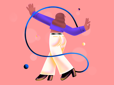 Dance: Back 2d character dance dancer disco flat illustration party shapes