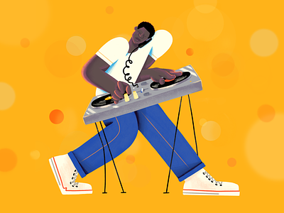 Larry Levan 2d character dj electro garage illustration music party rave simple underground