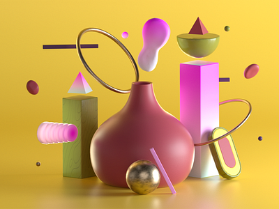 Vase composition by Anton Kakhidze on Dribbble