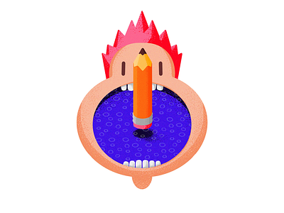Pencil addiction 2d addiction art boy character face funny home illustration isometric lad lake mad pencil punk sea teeth water weird