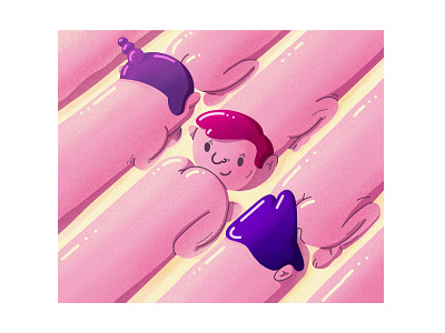 Sniffing Bacchanalia (remake) 2d body bubble character hair human illustration naked new nsfw nswf orgy pink remake smell smile vector weird wet