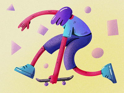 Weird skater 2d character flex illustration jump lifestyle noise playful proportions rock skate skater style trick urban weird