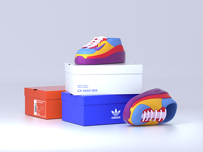 3D SHOES 3d branding illustration