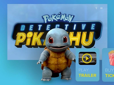 Detective Pikachu - Squirtle adobe adobexd design graphic design pokémon webdesign