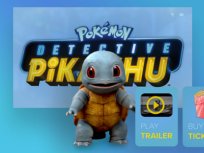 Detective Pikachu - Squirtle adobe adobexd design graphic design pokémon webdesign