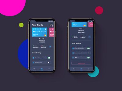Finance App - Dark Mode adobexd banking banking app colours dailyui design finance finance app ios mobile app online banking photoshop ui uidesign uiux