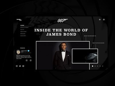 007 Web Design 007 adobe adobephotoshop adobexd james bond landing page minimal photoshop ui ui design userinterface web design website