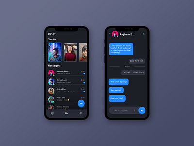 Messaging app adobe adobexd chat colours design iphone iphonex minimal mobile app ui ui design userinterface whatsapp