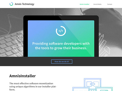 Amnis Technology desktop gradient hero image illustration tools web design
