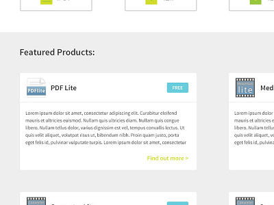 Featured Product Cards cards content flat minimal ui ux web design