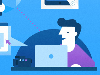 Filmmaker collaboration filmmaker illustration illustrator laptop man video camera