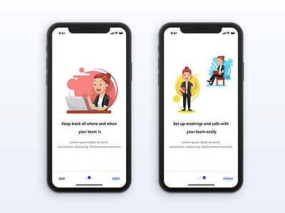 Team management app onboarding iphone x onboarding ui ux