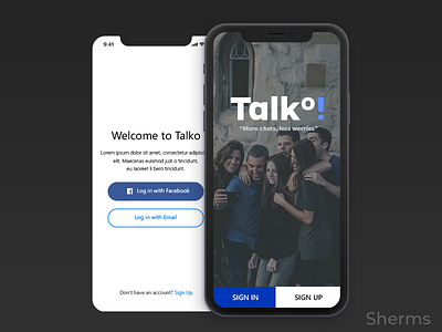 Social Media App Sign-in page iphone x log in messaging onboarding sign in social media ui ux