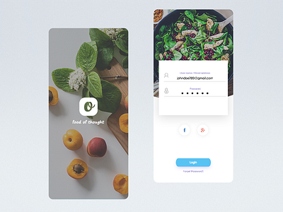 Food App Login food iphone x landing page log in login sign in ui ux