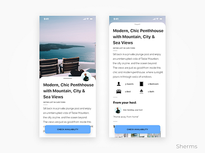 Airbnb App Redesign Concept about page airbnb app booking description flat furniture home iphone x rental ui ux