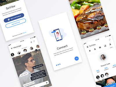 Redesign Concept for SoVibe design illustration ios iphone iphone x log in messaging onboarding sign in social media ui ux