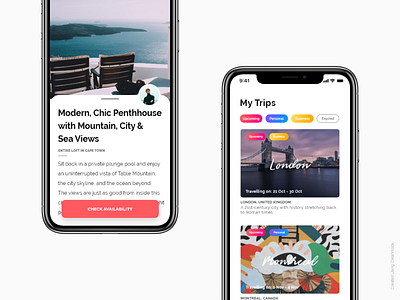 Travel App Booking airbnb design ios iphone iphone x log in messaging onboarding sign in social media ui ux