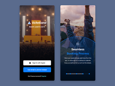 Onboarding Concept for Event & Festival App booking booking app branding concert design events events app festival festival app festive ios iphone x onboarding ui ux vector