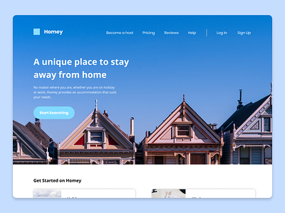 Home Rental Frontpage Concept home rental homepage webdesign website website concept website design websites