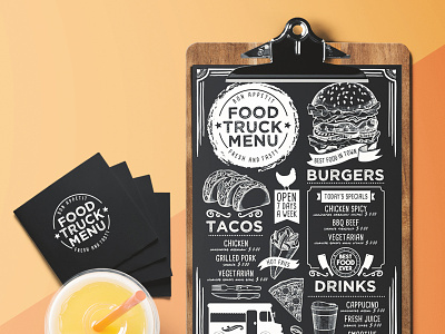 Food Menu Template branding food food truck illustration menu restaurant template