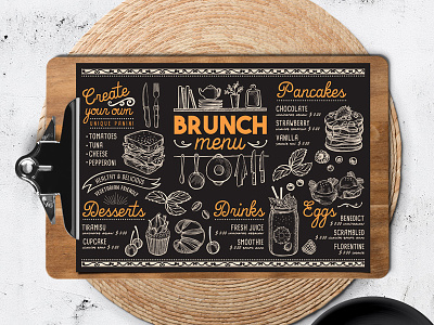 Brunch Food Menu branding food food truck illustration menu restaurant template