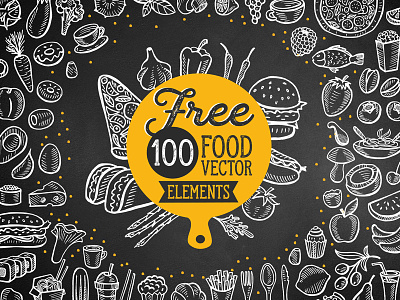 Free 100 Food Illustrations Vector design download food free free ai freebie illustration menu vector