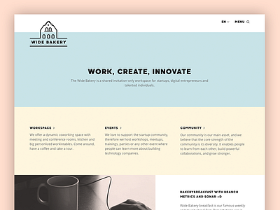 Widebakery color coworking design flat minimal responsive ui website