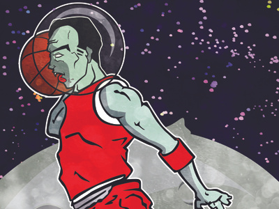 Ludo - Space Dracula Basketball Colors basketball bratten dracula gig illustration james ludo poster skinnyd space vector