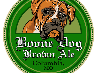Boone Dog Brown Ale Logo ale beer boone brew brewery brown dog graphic design label skinnyd