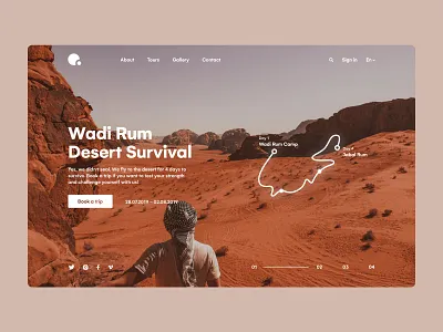 Travel website africa clean desert design interface minimal muzli neon orange photo roadmap safari sand tour travel trip typogaphy ui ux vacation