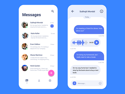 Facebook Messenger concept User Interface