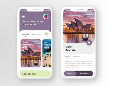 Tours and Travel App 2d app branding design dribbble expedia figma free download freebie holidays invite iphone mockup mockup psd mockups tours travel ui ux vacation